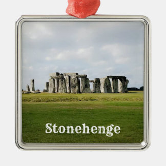 Ornement Carré Argenté Souvenir Stonehenge Angleterre