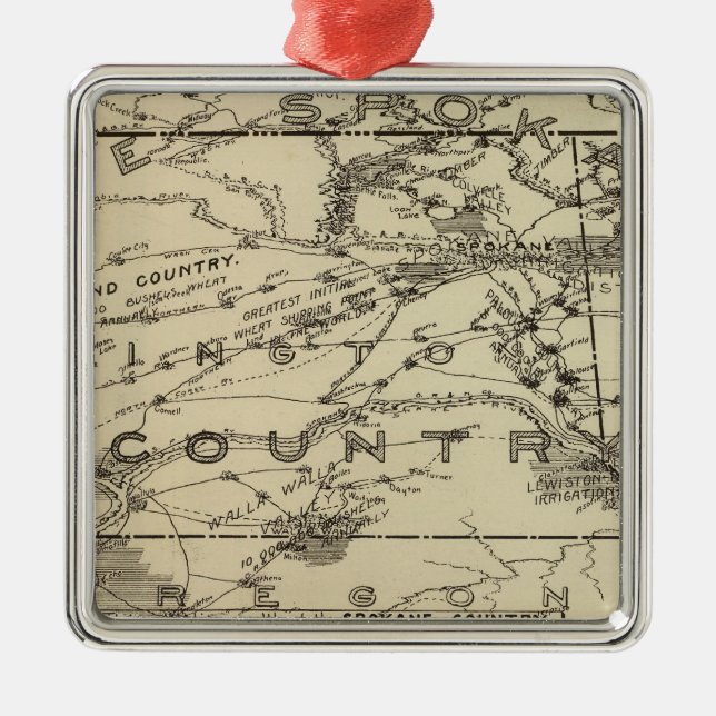 Ornement Carré Argenté Spokane (Devant)