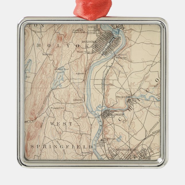 Ornement Carré Argenté Springfield, Massachusetts (Devant)