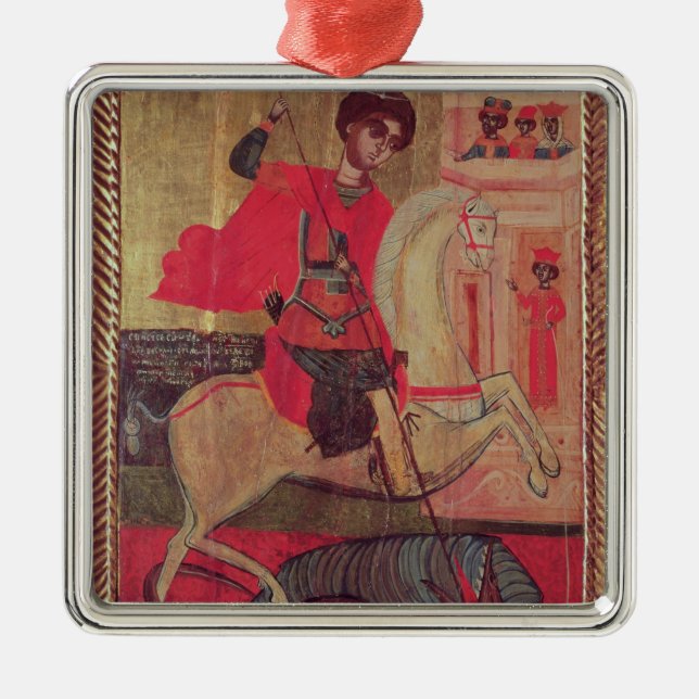 Ornement Carré Argenté St George et le dragon, 1667 (Devant)