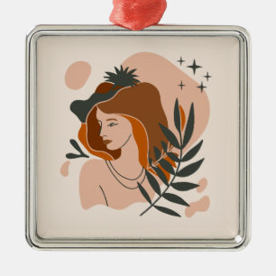Ornement Carré Argenté Stars Boho Woman