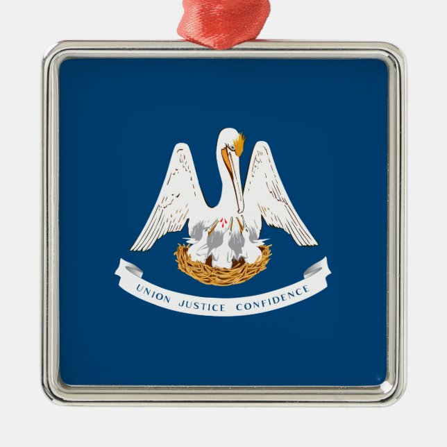 Ornement Carré Argenté State Flag of Louisiana Ceramic Ornament (Devant)