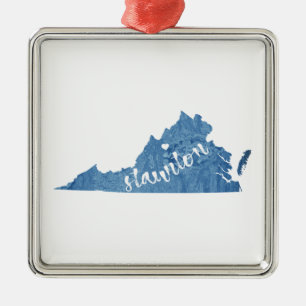 Ornement Carré Argenté Staunton Virginia Wood Grain