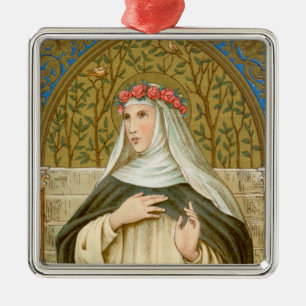 Ornement Carré Argenté Ste Rose de Lima (BK 020)