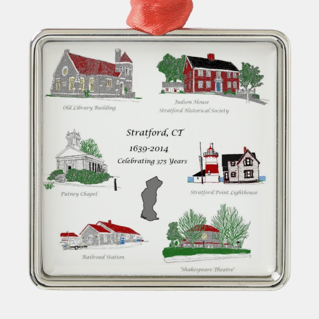 Ornement Carré Argenté Stratford 375 en couleurs (Devant)