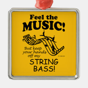 Ornement Carré Argenté String Bass Sentez La Musique