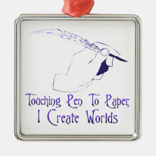 Ornement Carré Argenté Stylo à empaqueter