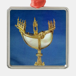 Ornement Carré Argenté Support d'encens sous forme de bateau