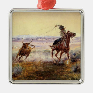 Ornement Carré Argenté "Sur l'étang" de Charles M Russell