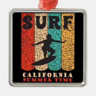 Ornement Carré Argenté Surf California