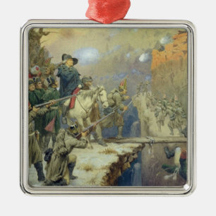 Ornement Carré Argenté Suvorov croisant le pont du diable en 1799, 1880