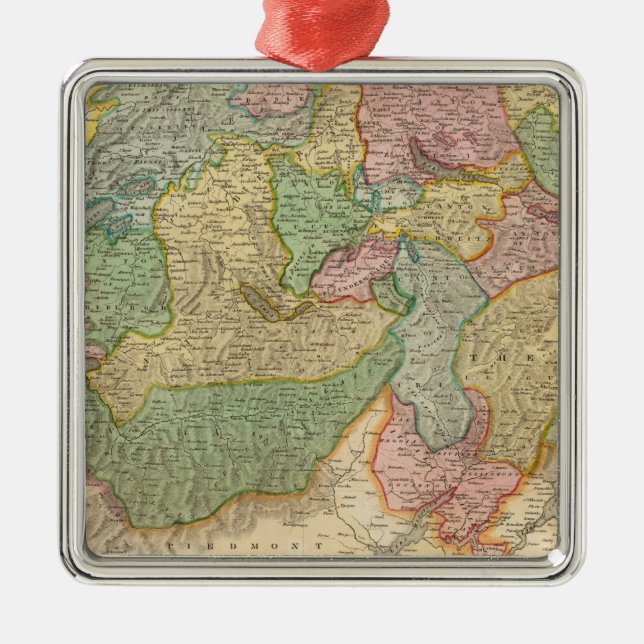 Ornement Carré Argenté Swisserland, Mt Blanc (Devant)