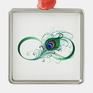 Ornement Carré Argenté Symbole de l'Infinity