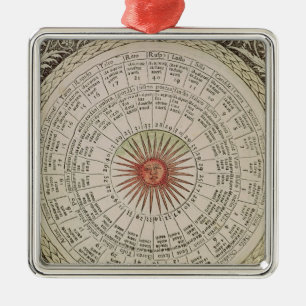 Ornement Carré Argenté Table astrologique du Sun