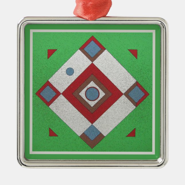 Ornement Carré Argenté Tableau de Dartball (Devant)