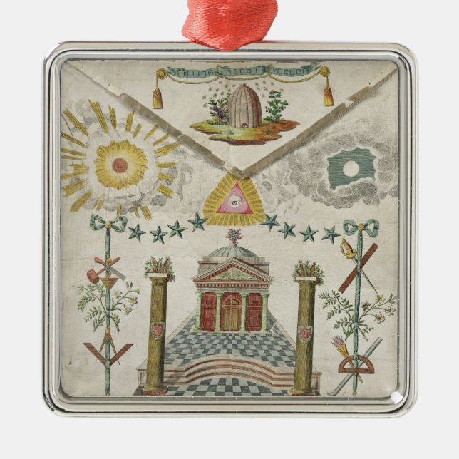 Ornement Carré Argenté Tablier d'un maître de loge de Saint-Julien dedans (Devant)