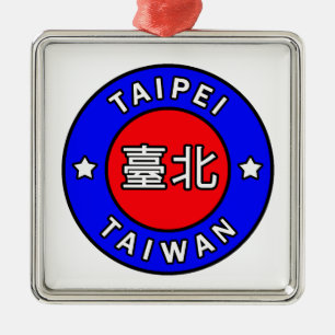 Ornement Carré Argenté Taipei Taïwan
