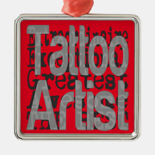 Ornement Carré Argenté Tattoo Artiste Extraordinaire