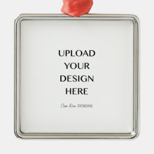 Ornement Carré Argenté Téléchargez votre propre conception