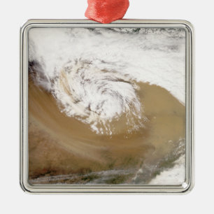 Ornement Carré Argenté Tempête de poussière dans le nord de la Chine 2