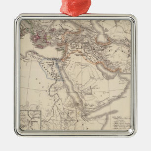 Ornement Carré Argenté Tempore d'Assyrii de regni de terrarum d'Orbis