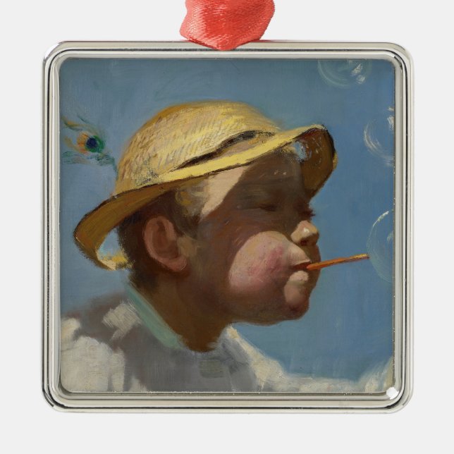 Ornement Carré Argenté The Bubble Boy (par Paul Peel) (Devant)