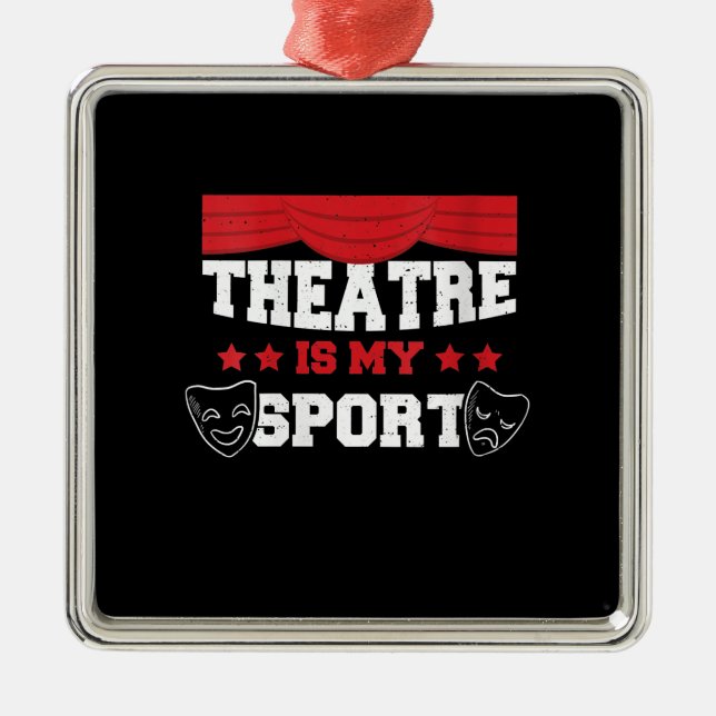 Ornement Carré Argenté Théâtre d'acteur mignon pour femmes est mon cadeau (Devant)