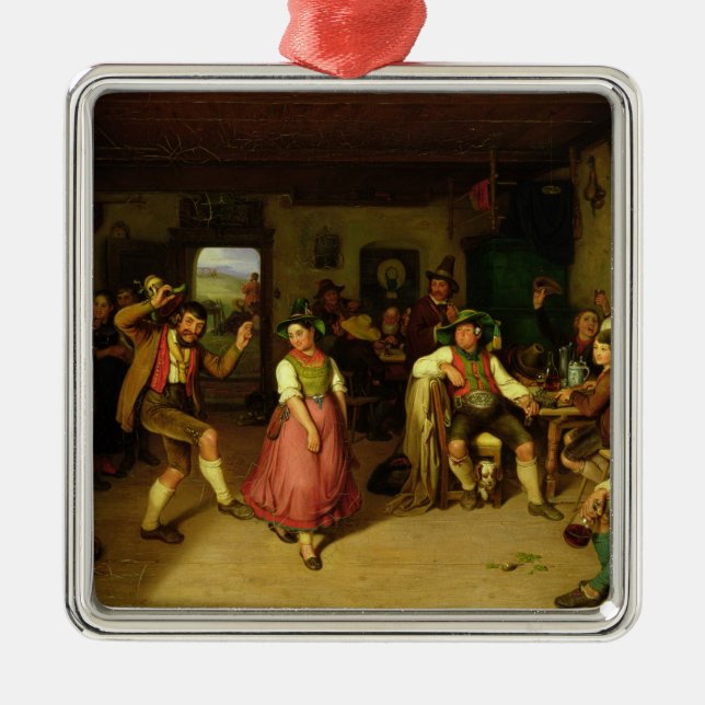 Ornement Carré Argenté Tir et danse de cible dans Oberbayern, 1841 (Devant)