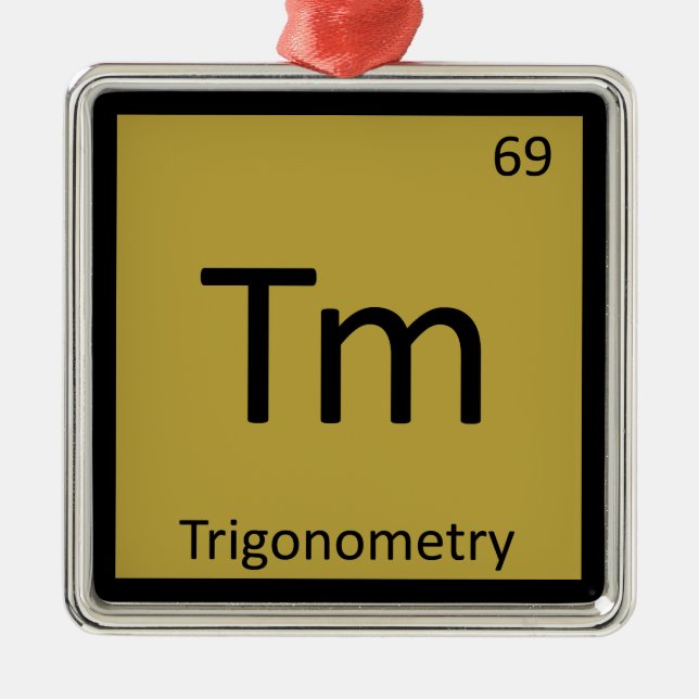 Ornement Carré Argenté Tm - Trigonométrie Math Chimie Tableau Périodique (Devant)