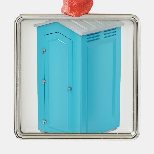 Ornement Carré Argenté Toilette chimique portative (Devant)