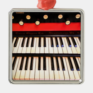 Ornement Carré Argenté Touches d'orgue ancien