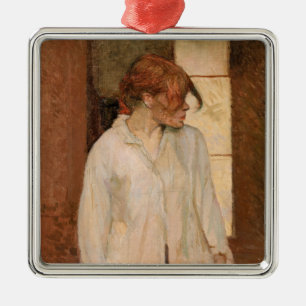 Ornement Carré Argenté Toulouse-Lautrec - A Montrouge, Rosa La Rouge