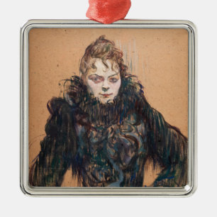 Ornement Carré Argenté Toulouse-Lautrec - Femme au boa noir