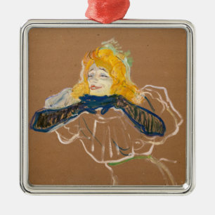 Ornement Carré Argenté Toulouse-Lautrec - Yvette Guilbert chantant