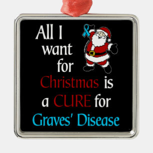 Ornement Carré Argenté Tout Ce Que Je Veux Pour Noël/Père Noël...Graves'