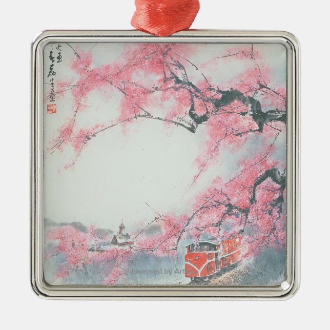 Ornement Carré Argenté train Étroit-clôturé à Mt. Ali (Devant)