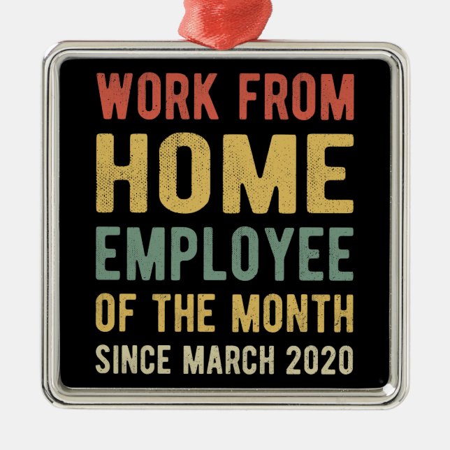 Ornement Carré Argenté Travail de l'employé à domicile du mois I (Devant)