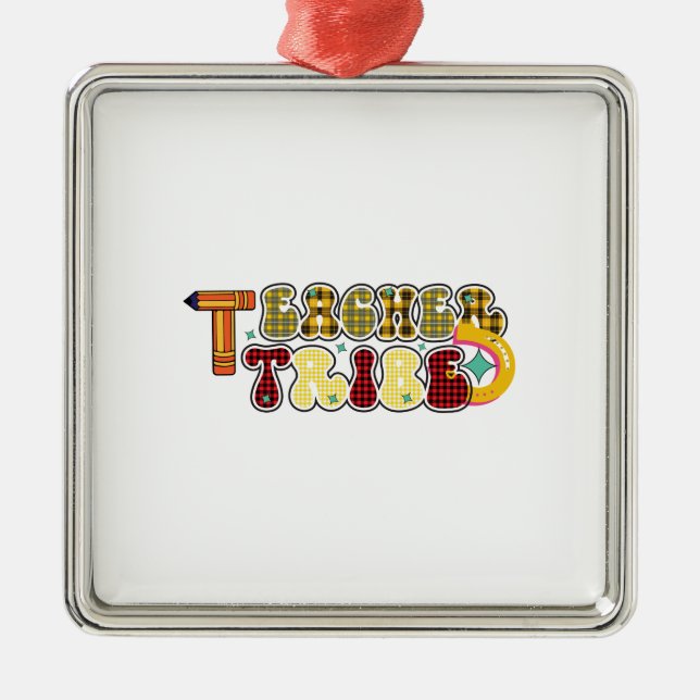 Ornement Carré Argenté Tribu des enseignants (Devant)