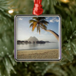 Ornement Carré Argenté Tropical Beaches | Beach Huts, Bora Bora<br><div class="desc">This amazing Getty Images photo features beach huts in Bora Bora.</div>