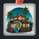 ORNEMENT CARRÉ ARGENTÉ TROPICAL FESTIVE CHRISTMAS BEACH HOACH<br><div class="desc">TROPICAL FESTIVE CHRISTMAS BEACH HOACH</div>