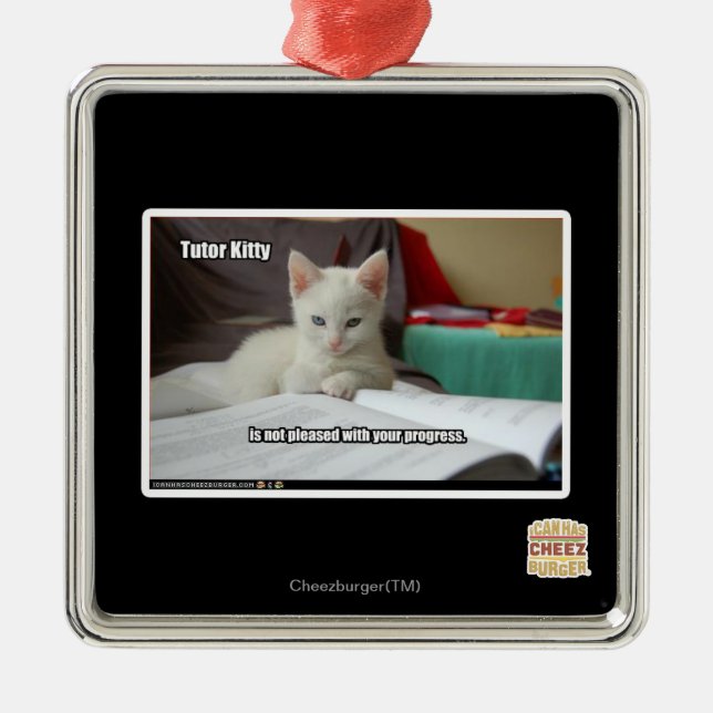 Ornement Carré Argenté Tuteur Kitty (Devant)