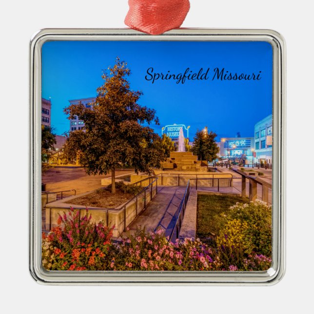 Ornement Carré Argenté Twilight À L'Ornement Carré Central Park (Devant)