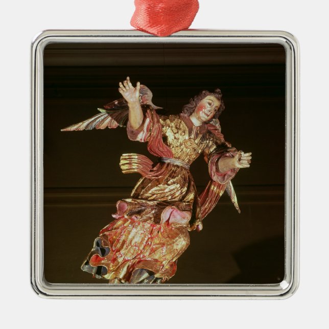 Ornement Carré Argenté Un ange au-dessus du retable (Devant)