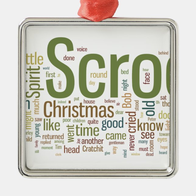 Ornement Carré Argenté Un chant de Noël (Devant)