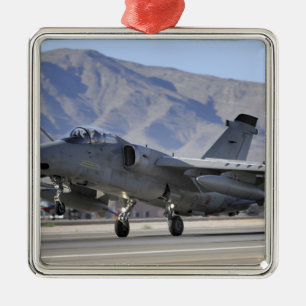 Ornement Carré Argenté Un chasseur AMX de l'armée de l'air italienne