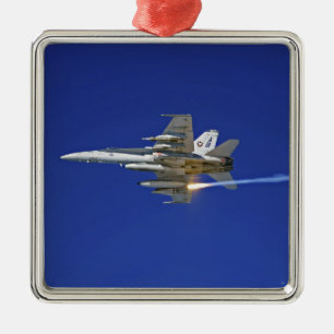 Ornement Carré Argenté Un frelon de F/A-18C