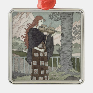 Ornement Carré Argenté Un musicien