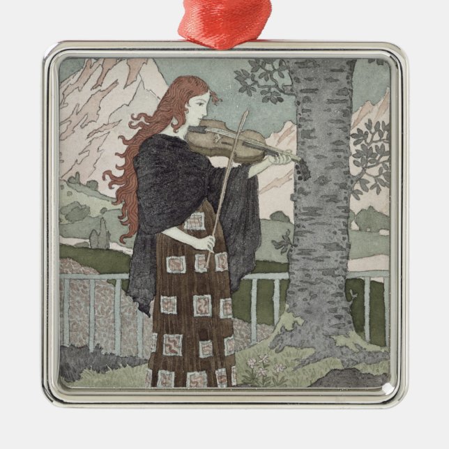 Ornement Carré Argenté Un musicien (Devant)