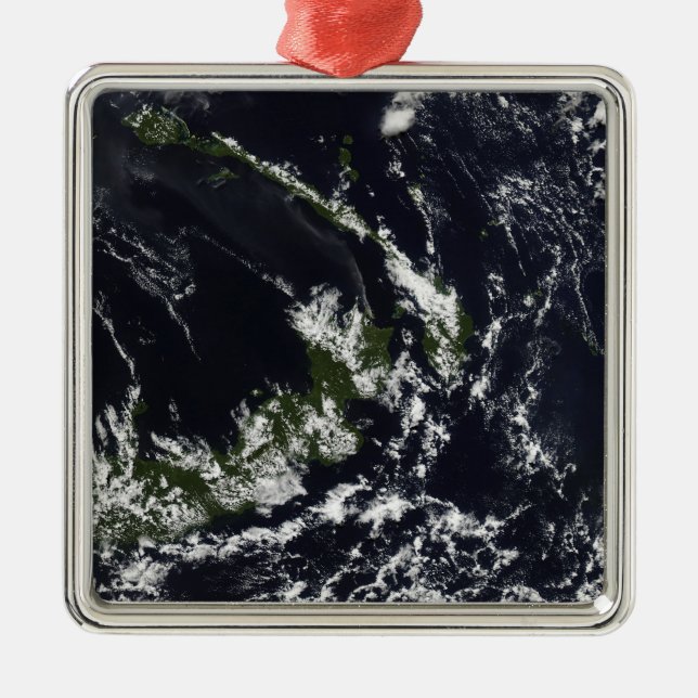 Ornement Carré Argenté Un panache volcanique de la caldera Rabaul (Devant)