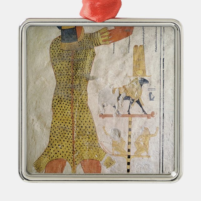 Ornement Carré Argenté Un prêtre d'Inmutef faisant une proposition (Devant)